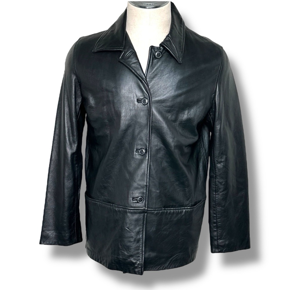 Vintage EXcelled Leather‎ Button Up Jacket Coat Men's size L Matrix Lagenlook